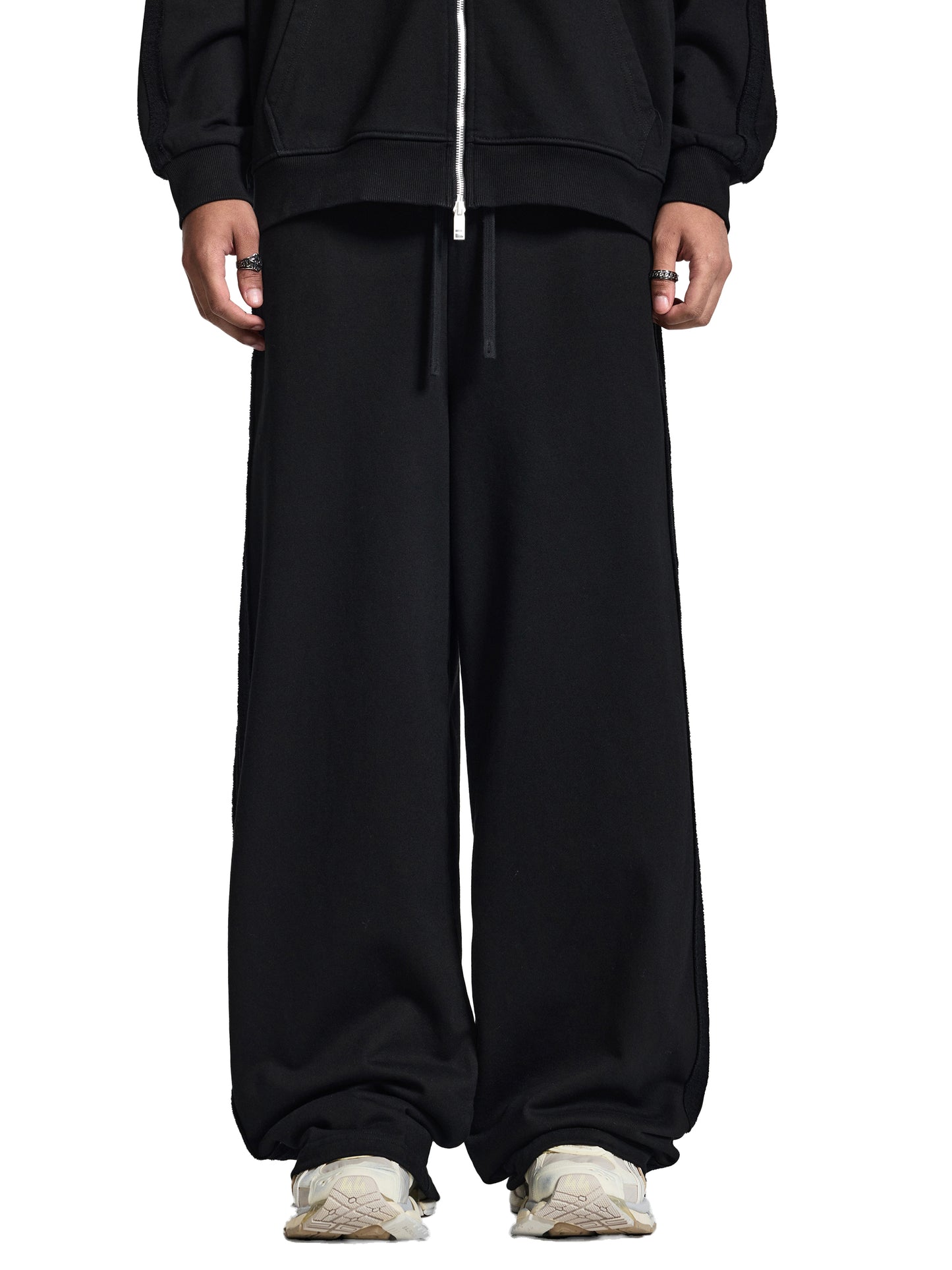 wide fit sweatpants,oversized streetwear pants,unisex streetwear sweats,thick cotton joggers,relaxed fit sweatpants,minimalist streetwear pants,heavy sweatpants,casual daily pants,drop shoulder outfit,streetwear bottoms